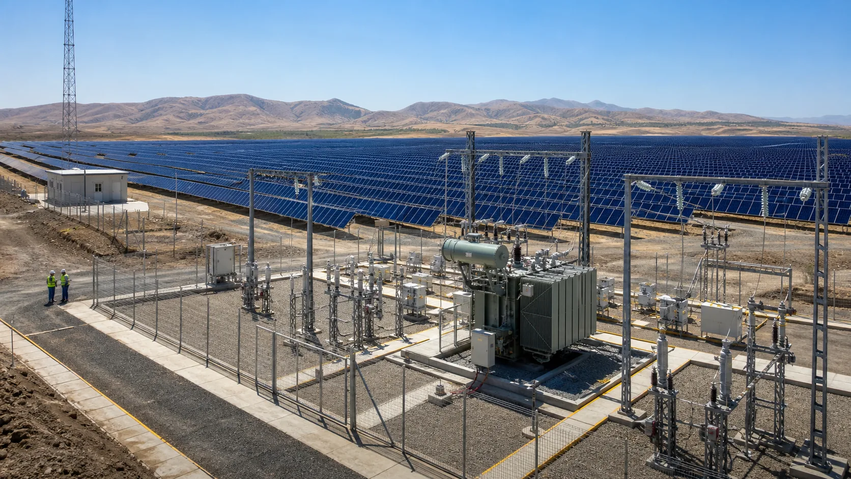 Realistic visualization of grid interconnection infrastructure for the 150 MW Kurdistan solar project