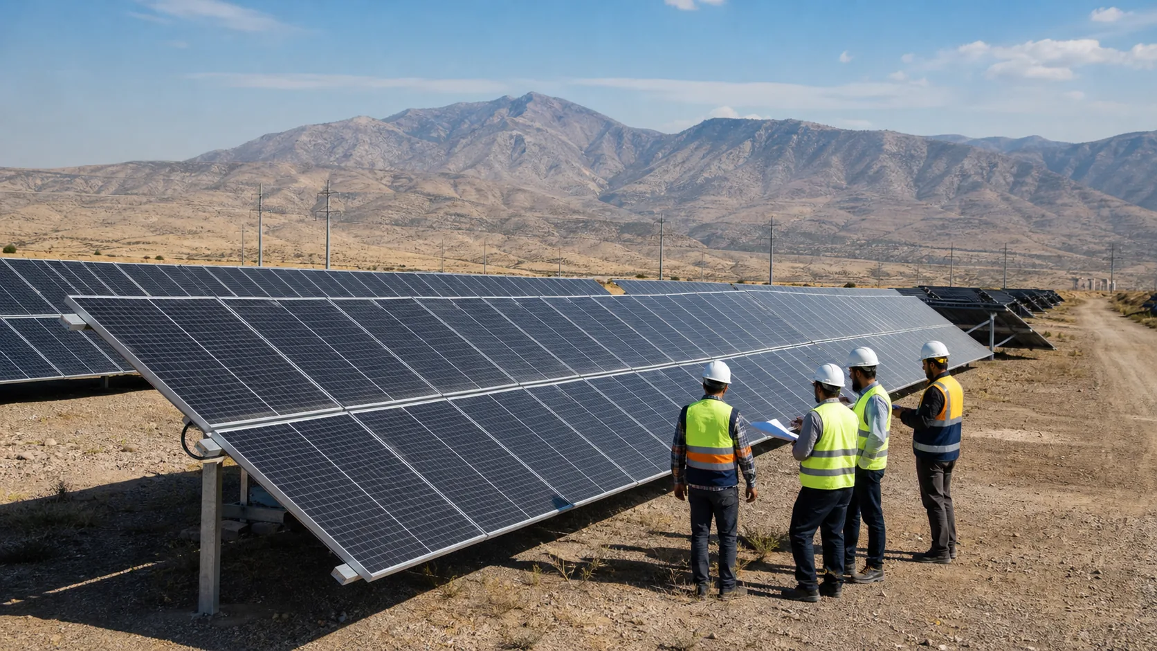 Realistic visualization of site supervision and technical review for the 150 MW Kurdistan solar project