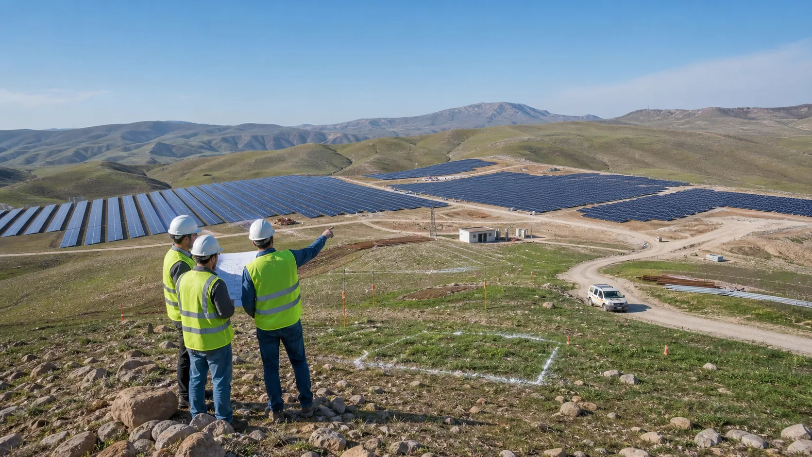 Realistic visualization of site supervision and layout review for the 50 MW Sulaymaniyah solar development